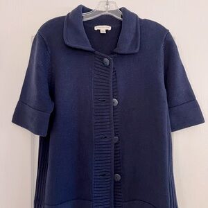 Coldwater Creek 100% Cotton Button Down Short Sleeve Sweater - Sz. L